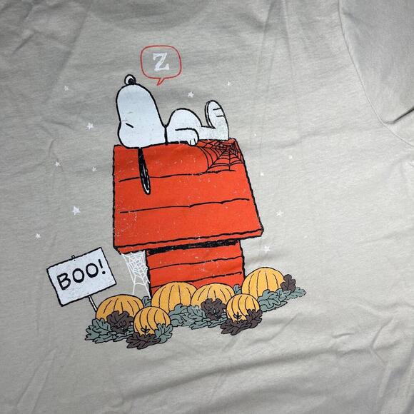 RSQ Peanuts Youth XL “Boo” Halloween Beige Graphic T-Shirt Snoopy Charlie Brown - Picture 5 of 7